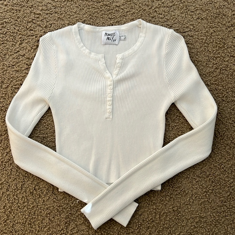 Princess Polly Unwritten Love Top White Size 8